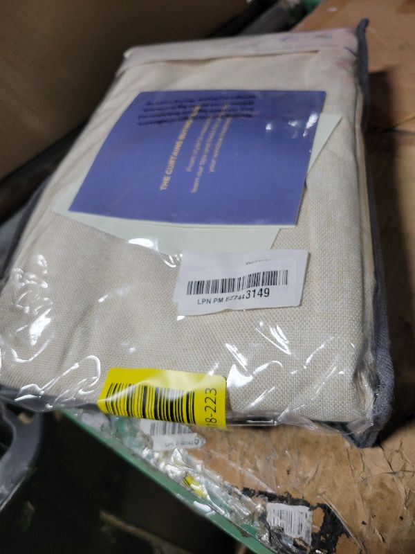 Photo 1 of 100% Blackout Shield Linen Blackout Curtains for Bedroom 84 Inches Long, Back Tab/Rod Pocket Living Room Drapes, Thermal Insulated Blackout Curtains 2 Panels Set, 50" W x 84" L, Cream