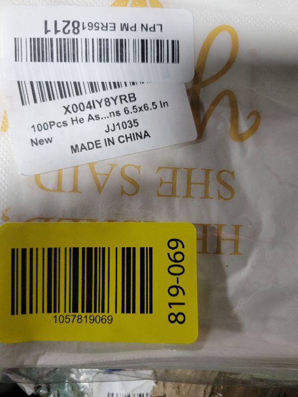 Photo 1 of 100Pcs He Asked She Said Yes Party Napkins Engagement Paper Napkins Happy Engagement Wedding Party Supplies Disposable Napkinfor Bridal Shower Birthday Decorations 6.5x6.5 In