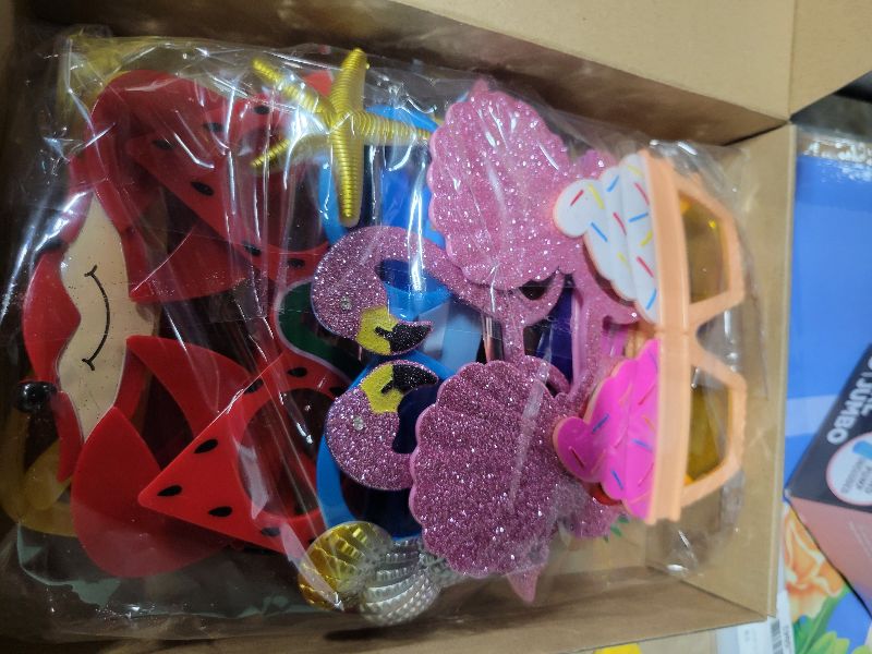 Photo 1 of 12 Pairs Luau Party Sunglasses Funny Summer Sunglass Hawaiian Sunglasses Tropical Beach Party Favors Photo Booth Props(Cute Style)