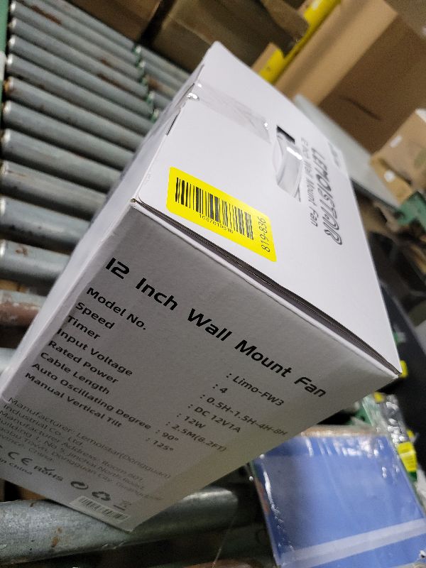 Photo 1 of 12" Wall-Mounted Oscillating Fan with Remote & Timer, Compact Bedroom/RV Fan - 4 Speeds, Quiet 90°Rotation, Adjustable Tilt, 8.2 ft Cord for Bathroom & Home Cooling, Include Adapter, Easy to Clean