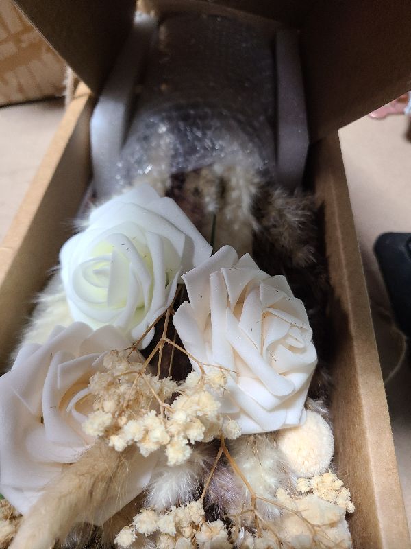 Photo 1 of 100pcs Artificial Flowers Arrangement With Vase Included, Dining Table Centerpiece Decorations, Fake Flowers in Vase, Dried Pampas Grass Floral Centerpieces, Coffee Table Decor, Centro de Mesa