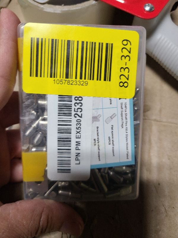 Photo 1 of 104Pcs Shelf Pins Kit,4 Styles Nickel Plated Shelf Support Pegs,Bookshelf Pegs for Shelves,Cabinet Shelf Bracket Pegs Shelf Pins Holders for Kitchen Furniture & Closet ( 5mm & 1/4inch )