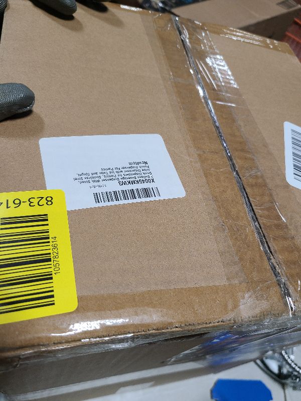 Photo 1 of 2 Gallons Beverage Dispenser With Stand, Drink Dispensers for Parties, Stainless Steel Juice Dispenser with Ice Tube and Spigot, Punch Dispenser For Parties