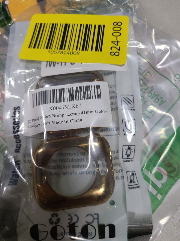 Photo 1 of [2 Pack] Goton Bumper Case for Apple Watch 41mm, [No Screen Protector] Slim Soft TPU Shockproof Case Cover Bumper Protector Accessories for 41mm Apple Watch Series 9/8/7, 41mm Gold+Gold