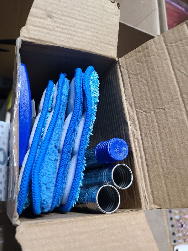 Photo 1 of 18" Professional Microfiber Mop Floor Cleaning mop, Flat Mop with Stainless Steel Handle,4 Reusable Washable Mop Pads and mop Pads Brush,Microfiber Mop for Hardwood (18" Microfiber Mop)