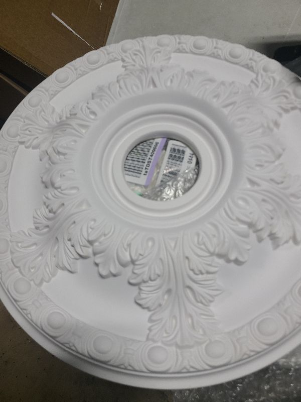 Photo 1 of 18 inch x 1-7/8 inch Leaf and Running Bead Polyurethane Ceiling Medallion Single Pack