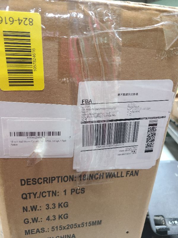 Photo 1 of 18 Inch Wall Mount Fan with Remote, 3-speed Wall Oscillating Quiet Fan with 5 Blades, Adjustable Tilt and Timing, High Velocity Wall-Mounted Fans for Bedroom, Gym, Office, Warehouse, Garage, Gold