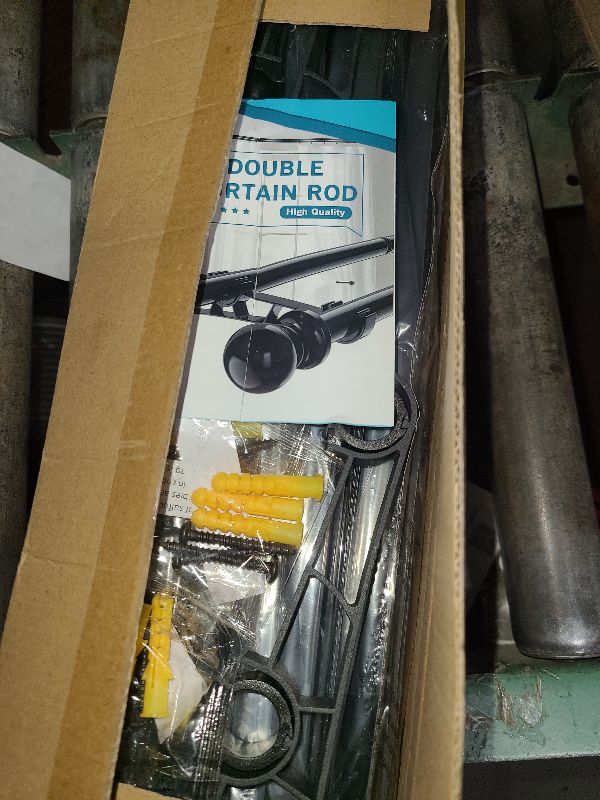 Photo 1 of 1 Inch Double Curtain Rods 28-88Inch Heavy Duty Dual Curtain Rods for Window Adjustable Splicing Double Curtain Rods for Living Room, Bedroom, Workplace, Bathroom