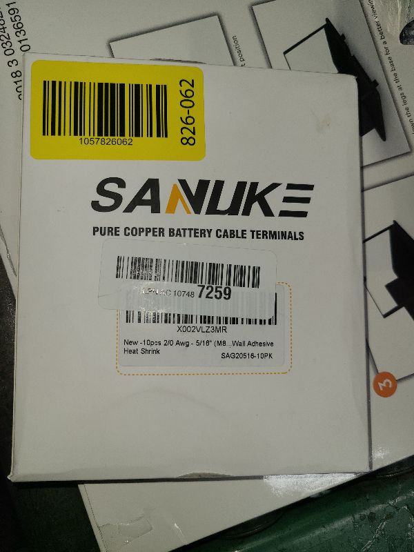 Photo 1 of 10pcs 2/0 Awg - 5/16" (M8) Sanuke Wire Lugs Ring Terminal Connectors Ends, Heavy Duty Wire Connectors for Battery Cable Lug, Wire Electrical Eyelets with 3:1 Dual Wall Adhesive Heat Shrink