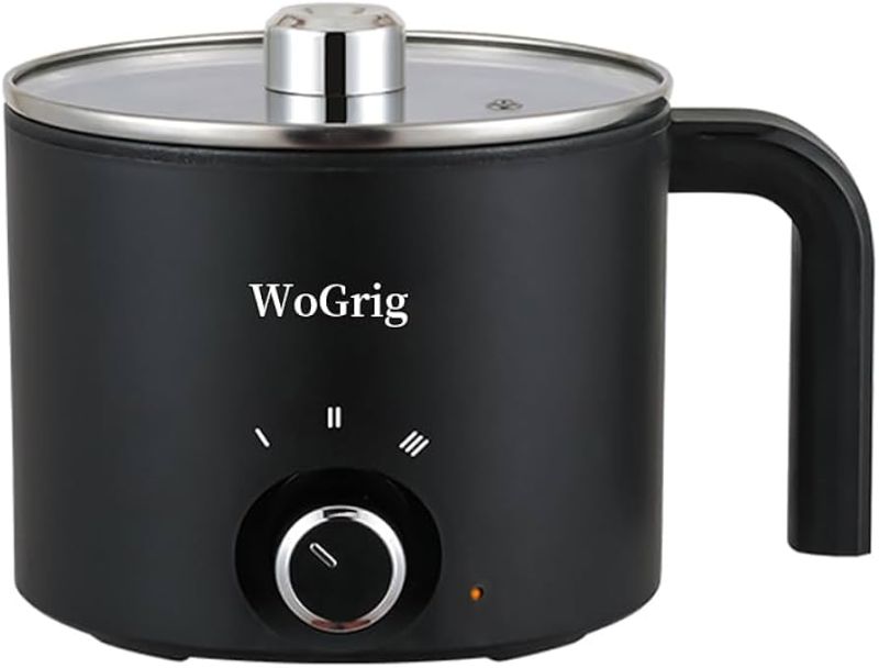 Photo 1 of 1.8L Electric Hot Pot?Ramen Cooker, Dual power supply Mini Portable Multi-Functional Lazy Pot for Pasta, Noodles, Egg, Soup,Rice?Non-Stick Noodle Cooker with Boil Dry Protection for Dorm, Office