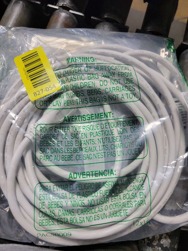 Photo 1 of 16/3 White Extension Cord 12 FT, Indoor Extension Cord for Laptops, Coffee Makers, Office Home Appliances, 3 Prong Resistant Cable Flexible, 13A 125V 1625W ETL Listed