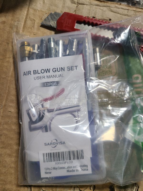 Photo 1 of 13 Pcs 2-Way Connection Air Nozzle Blow Gun Set, Air Nozzle Kit with 1/4 in Standard Quick Fitting and 8 Air Nozzles, Air Compressor Accessories for Air Inflation and Dedusting