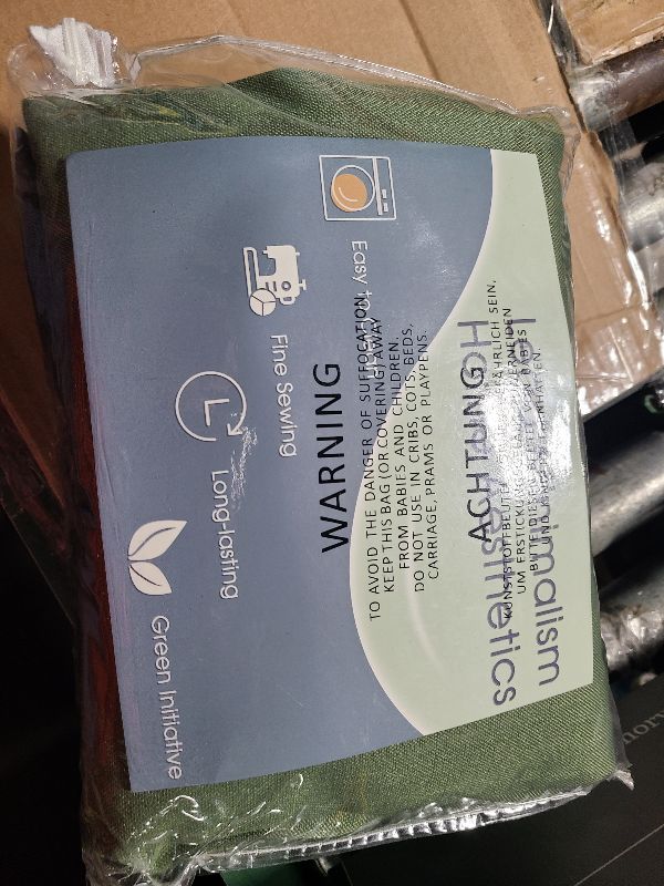 Photo 1 of 100% Blackout Linen Curtains 84 Inch Length 2 Panels Set Olive Green Luxury for Bedroom Windows Living Room Darkening Dark Green Thermal Insulated Drapes Nursery 7ft Long Back Tab Pleated Pocket