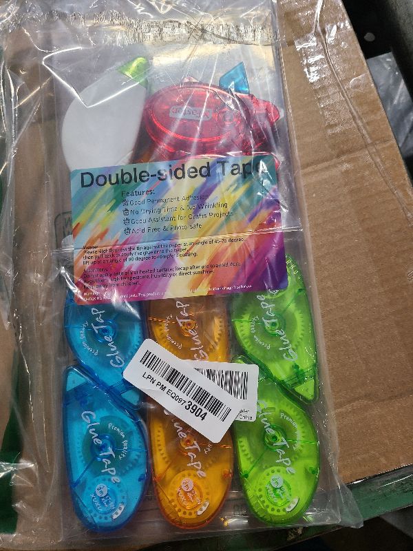 Photo 1 of 12 Pack Double Sided Tape Roller, Scrapbooking Tape, Permanent Adhesive Tape Dispenser Runner for Crafts and Arts Projects, Photo-Safe