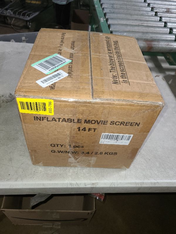 Photo 1 of 14 FT Inflatable Movie Screen Outdoor Projector Screen for Outside Backyard Movie Night Easy Setup Mega Blow Up Screen, Great for Barbecue Pool Party Outdoor Drive-in Theater - Front/Rear Projection