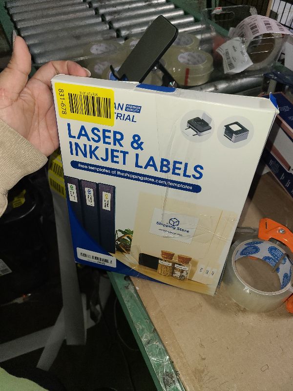 Photo 1 of 2.5" Circle Printable Labels Compatible with Inkjet and Laser Printers - 100 Sheets, 1200 Matte White Round Stickers for Product Labeling, Packaging, Organization - Spartan Industrial Template C005