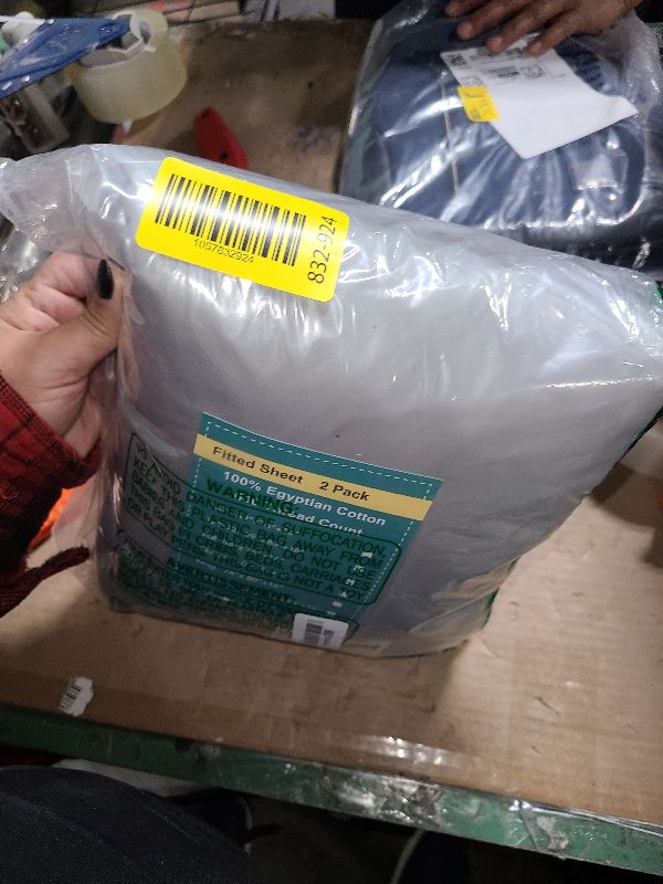 Photo 1 of 2-Pack Pure Cotton Twin XL Fitted Sheet for Adjustable Bed Split King, 600 TC 16" Deep Pocket Egyptian Cotton Fitted Sheet (2pcs, Twin XL, Gray)