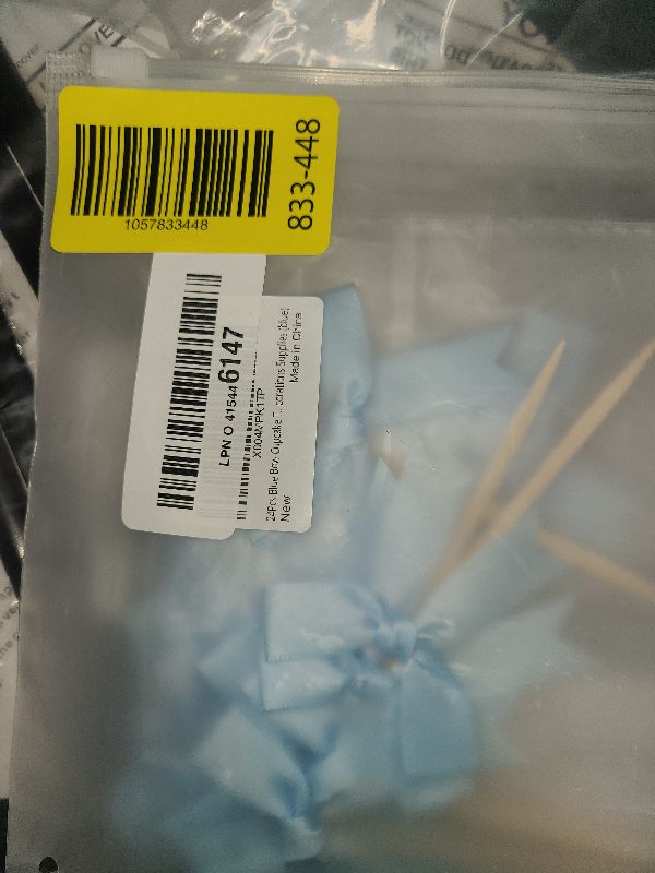 Photo 1 of 24Pcs Blue Bow Cupcake Toppers Blue Bow Birthday Decorations for Coquette Bridal Baby Shower Wedding Themed Party Decorations Supplies (blue)