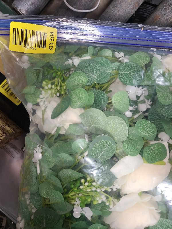 Photo 1 of 2 Pack Artificial White Rose Vines - 11.8ft Flexible Garland for Wedding Arch, Wall Vines & Table Decor | Faux Flower Vines