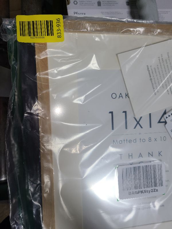 Photo 1 of 11x14 Picture Frame, Solid Oak 11x14 Photo Frame with Mat to 8x10, 14x11 Natural Oak Wood Frames for Wall, Set of 1