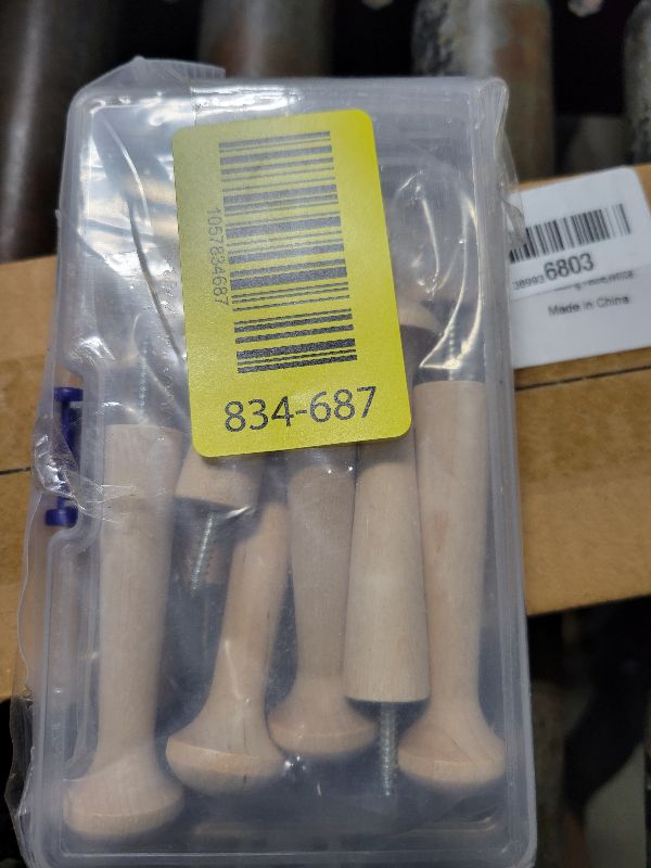 Photo 1 of 10 Pieces Wooden Shaker Peg Screw-on Pegs 3.62 Inch Long Unfinished Wood Shaker Racks for Hanging Clothes Hats Towel and More DIY Paint Color (Wood Color)