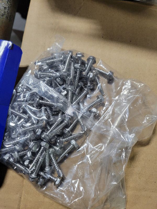 Photo 1 of #10 x 1" Sheet Metal Screws 100PCS 410 Stainless Steel Hex Washer Head Fast Self Tapping Screws by SG TZH