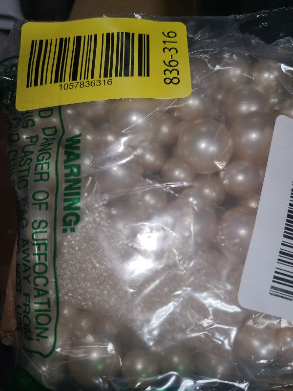 Photo 1 of 150Pcs Champagne Polished No Hole Faux Pearl Beads for Vase Filling Decorations, Plastic Pearls Vase Fillers, Table Scatters, Wedding Centerpiece, Home Decor, 8/14/20 mm