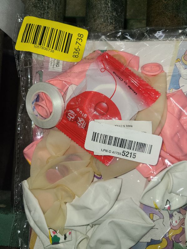 Photo 1 of 16 Pcs Unicorn Balloons Kit for Birthday Party Decorations - 2 Self Standing 3D Foil Unicorns, 4 Stars & 10 Printed Latex with Tying Tool (No Helium Needed)