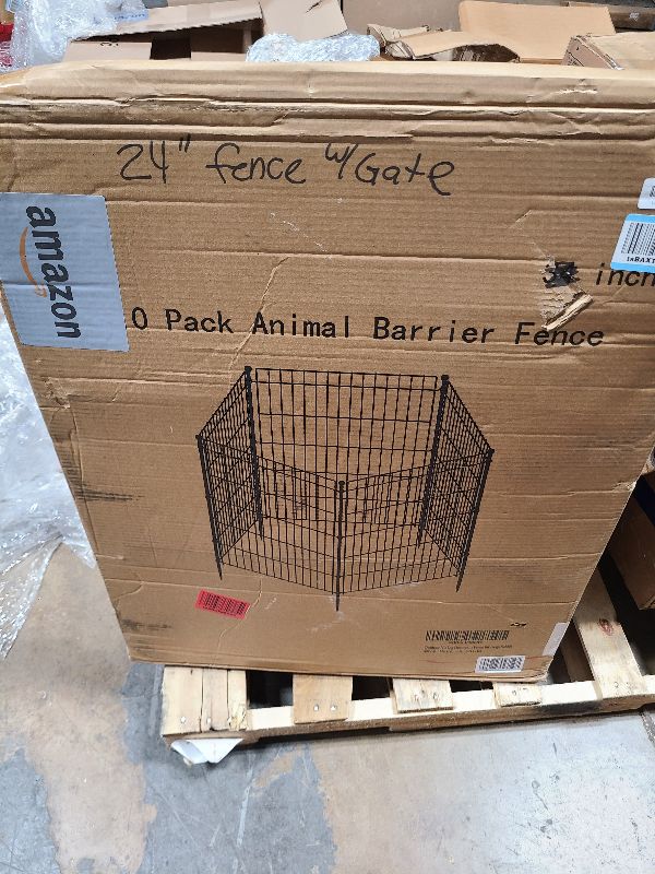 Photo 1 of 10 Panels No Dig Garden Fence Animal Barrier, 34in(H) × 22.5ft(L) Decorative Metal Outdoor Dog Fence, Rustproof Pet Fencing for Yard, Patio, Flower Bed -Temporary Fencing| Easy to Install