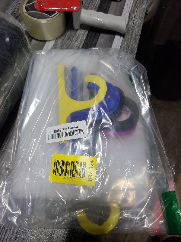 Photo 1 of 24 Pack Hanging Storage Bags, Headphone Storage Bags, Colorful Large Hook 10 x 12.5-inch Clear Plastic Bags for Classroom, Library, and Pharmacy Use