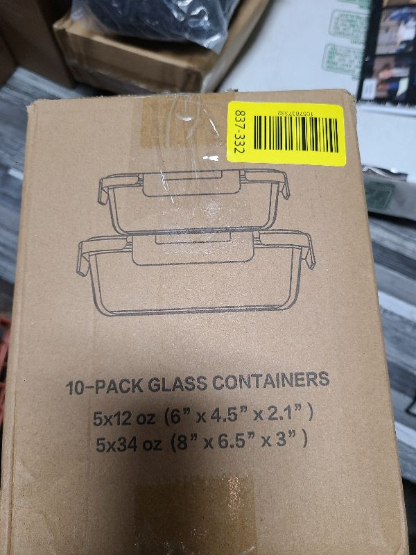 Photo 1 of [10-Pack]Glass Meal Prep Containers with Lids, MCIRCO Glass Food Storage Containers with Snap Locking Lids, Airtight Lunch Containers, Microwave, Oven, Freezer and Dishwasher, White