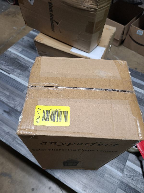 Photo 1 of 18" Glass Solar Lanterns Outdoor Waterproof, Large Solar Flickering Flame Lantern, Outdoor Lantern Decorative Metal Garden Light for Patio Garden Backyard Outside Tabletop Decor Birthday Gift Grandma