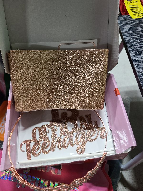 Photo 1 of 13th Birthday Decorations for Girls, Including 13th Birthday Crown/Tiara, Official Teenager Sash and Cake Topper, Number Candles, 13 Year Old Girl Gifts