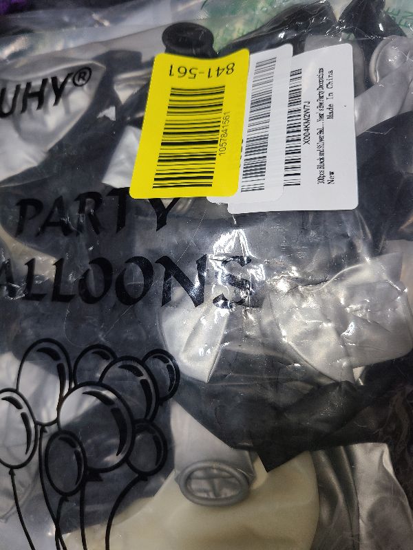 Photo 1 of 100pcs Black and Silver Balloons 12 Inch Metallic Silver and Black latex Party Balloons for Birthday Graduation Engagement New Year's Eve Party Decorations