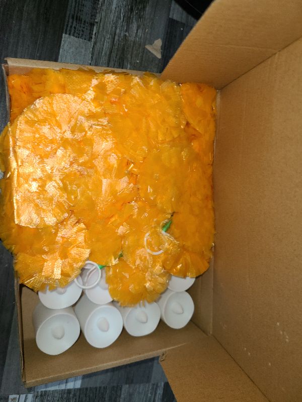 Photo 1 of 20 Pcs Dia De Los Muertos Ofrenda Day of The Dead Decoration Ofrenda Altar Set 2 Artificial Marigold Garlands 6 Monarch Butterfly 12 Flameless Votive Candles for Dia De Los Muertos Diwali(Orange)