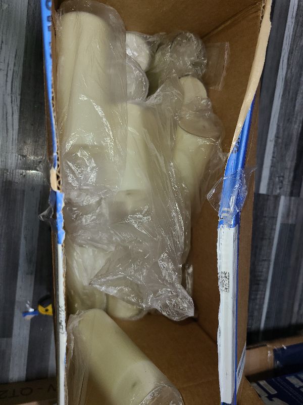 Photo 1 of 24 PCS Ivory White Pillar Candles with Glass Candle Holders Clear Hurricane Candle Holders Glass Cylinder Vases for Centerpieces Wedding Party, Event, Home Office (12 Candles+12 Candle Hoders)