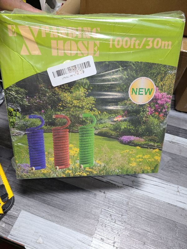 Photo 1 of 100 ft Expandable Garden Hose - Expanding Water Hose with 10 Spray Nozzles&3/4" Solid Brass Fittings - Retractable,Flexible?Lightweight No-Kink Free&Tangle Car Washing Pipe for Yard,Outdoor