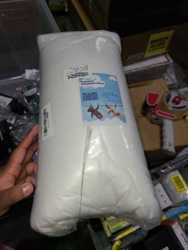 Photo 1 of 2.2 LB / 35.3 Ounce Premium Polyester Fiber Fill, Stuffing for Stuffed Animals, Pillows, Quilts, Paddings, Pouf, Fiberfill, Stuffing, Machine Washable, White