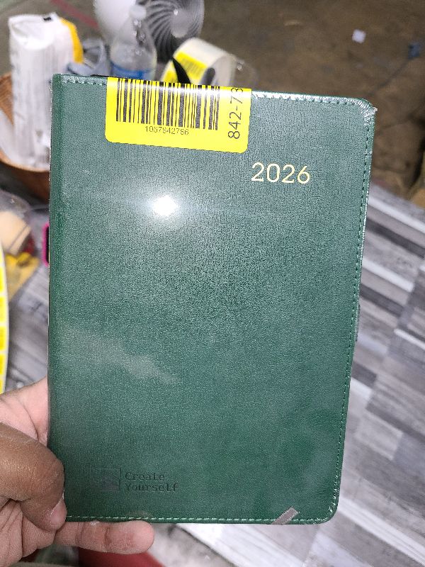 Photo 1 of 2026 Planner - Planner 2026, 2026 Weekly Monthly Planner, Jan.2026 - Dec.2026, 5.7'' x 8.4'', Thick Paper, Leather Cover, Pen Holder, Back Pocket, Bookmarks, Perfect Daily Organizer - Dark Green