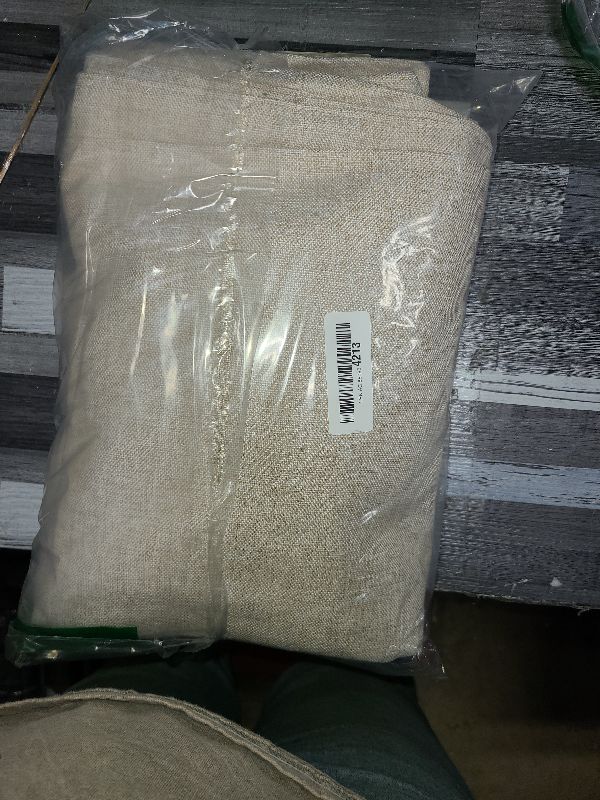 Photo 1 of 100% Blackout Shield Linen Blackout Curtains for Bedroom 90 Inches Long, Back Tab/Rod Pocket Living Room Drapes, Thermal Insulated Blackout Curtains 2 Panels Set, 50" W x 90" L, Oatmeal