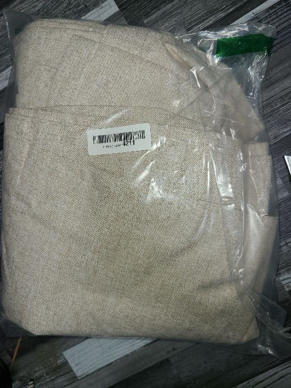 Photo 1 of 100% Blackout Shield Linen Blackout Curtains for Bedroom 90 Inches Long, Back Tab/Rod Pocket Living Room Drapes, Thermal Insulated Blackout Curtains 2 Panels Set, 50" W x 90" L, Oatmeal