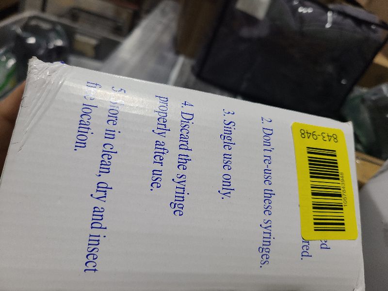 Photo 1 of 100 Pack Disposable 5ml/cc Lab Syringes with 22Ga 1.25 Inch Needle Luer Lock, Individually Sealed Packed