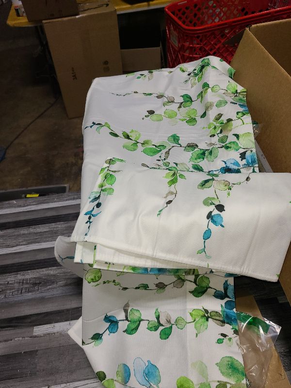 Photo 1 of 2 Pack Watercolor Green Leaves Window Valance for Bedroom Living Room, Spring Leaf Vine Plant Curtains Valanes for Windows, 3" Rod Pocket Window Treatment for Home Decorations, 54 x 18 Inch, 2 Pcs