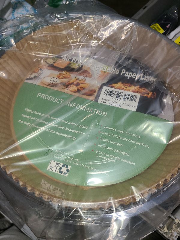 Photo 1 of 10 Inch Air Fryer Disposable Paper Liner Round, [ XXL Size] 100Pcs Parchment Paper Liners for 7QT Air Fryer, Non-stick, Food Grade Baking