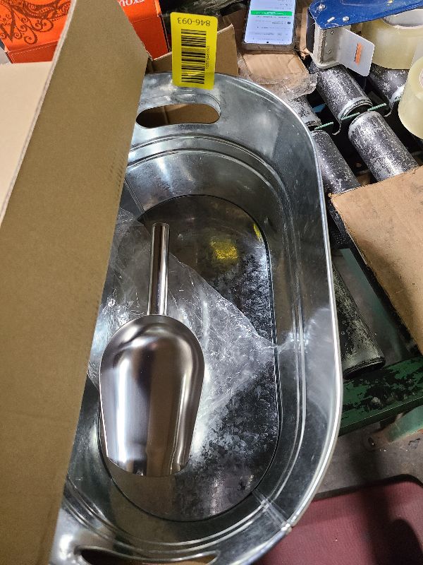 Photo 1 of 2 Pack 3 Gallon Galvanized Tub Ice Buckets for Parties Portable Beverage Tub Champagne Bucket Metal Ice Buckets for Cocktail Bar with Ice Scoop