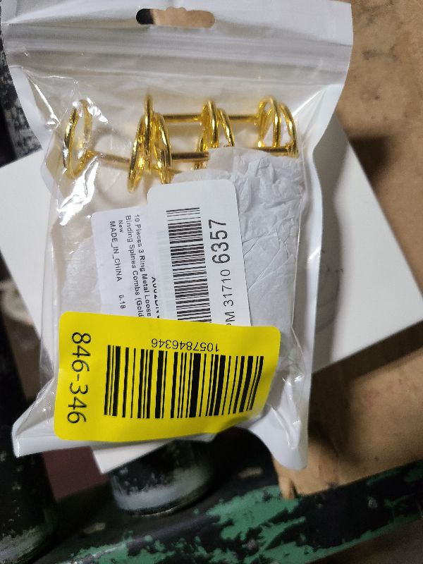 Photo 1 of 10 Pieces 3 Ring Metal Loose Leaf Binders Book Rings with 20 mm Inner Diameter for DIY Travel Diary, Photo Album, Binding Spines Combs (Gold)