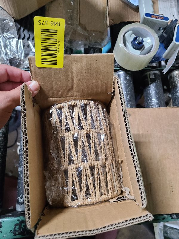 Photo 1 of 1 Pack Rattan Lamp Shade Small, Boho Mini Lamp Shades Replacement, Vintage Hanging Light Shades, Cylinder Woven LampShades for Floor Lamps Pendant Light Chandelier Wall Sconces Light Fixture Shades