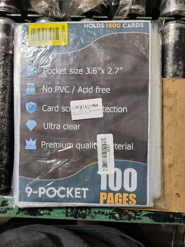 Photo 1 of 1800 Pockets Trading Card Sleeves, Premium 9-Pocket 100 Pages, Double-Sided Baseball Binder Sleeves, Protectors Binder Sheets for TCG Card Storage - Fits 3 Ring Binder (100 Sheets)