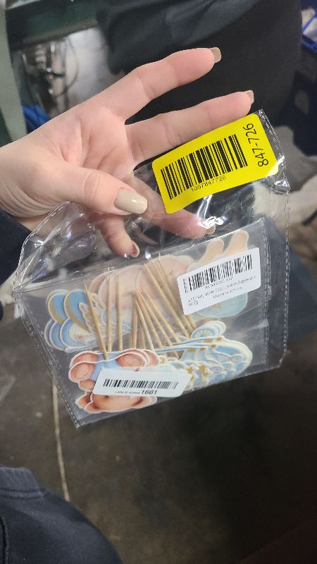 Photo 1 of 24 PCS Baby Shower Cupcake Toppers Bear Cupcake Picks for Baby Shower Kids Birthday Theme Party Gender disclosure Cake Decorations Supplies blue