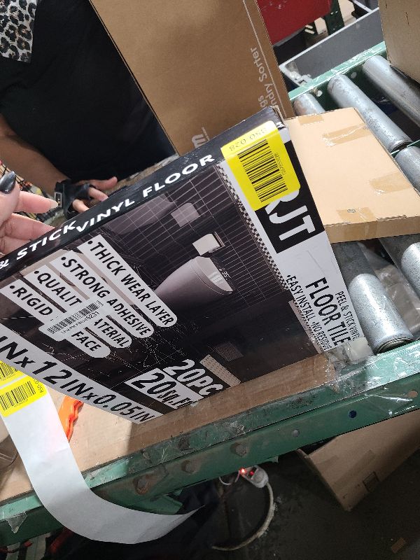 Photo 1 of 20-Pack Peel and Stick Floor Tiles Vinyl Floor 12 x 12 inch Self Adhesive Waterproof Glossy Flooring Planks DIY for Bathroom, Kitchen, Living Room, RV, Cover 20 Sq. Ft, Polish Light Grey Marble